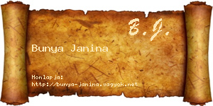 Bunya Janina névjegykártya